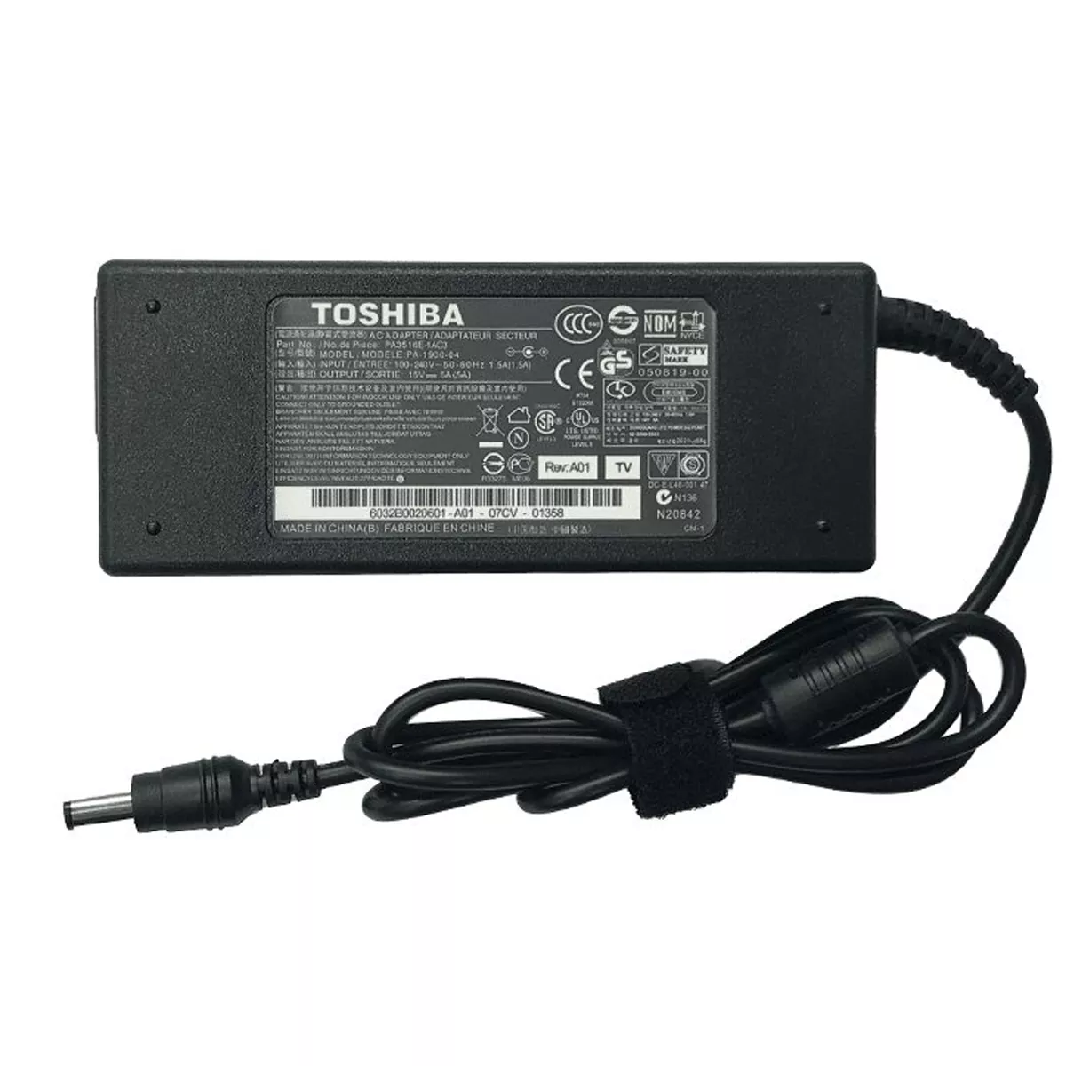 شارژر لپ تاپ توشیبا 15 ولت 5 آمپر با سر سوزنی بزرگ