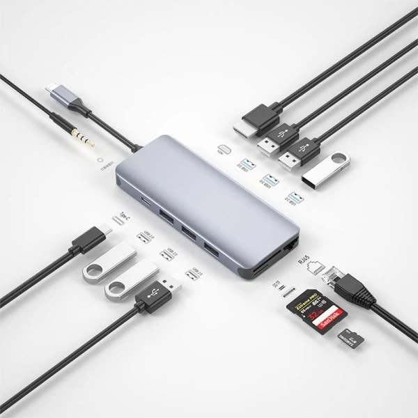هاب  استوک تایپ سی 12 پورت ویوو مدل Wiwu Alpha 