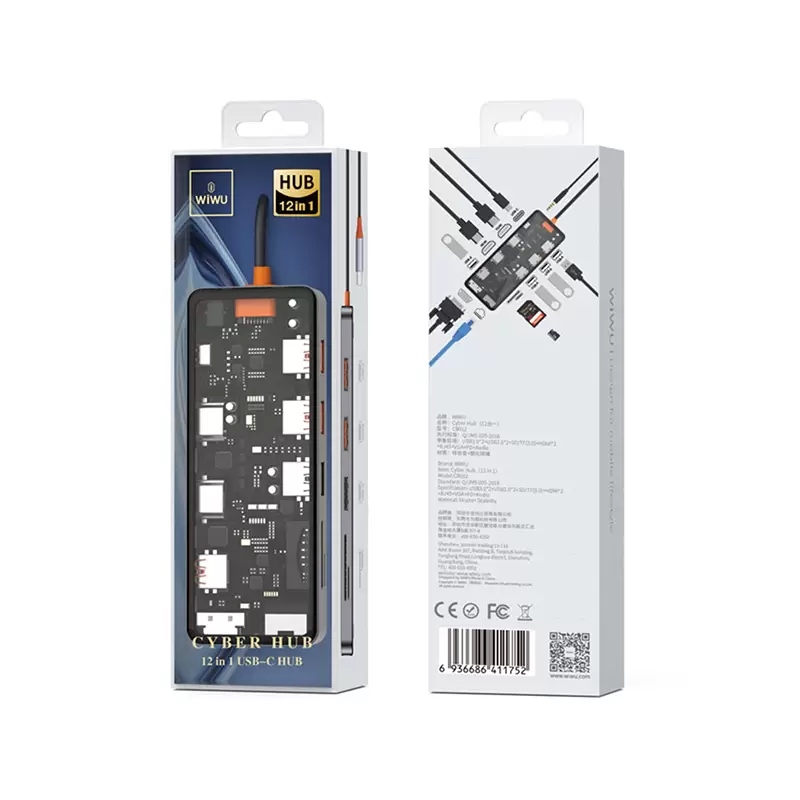 هاب آداپتور 12 پورت تایپ سی ویوو مدل Wiwu CB012