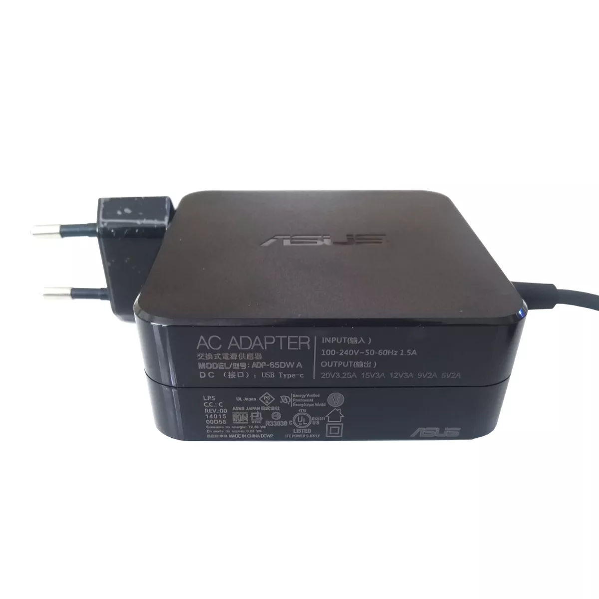 شارژر دیواری لپ تاپ ایسوس 65 وات با سر تایپ سی