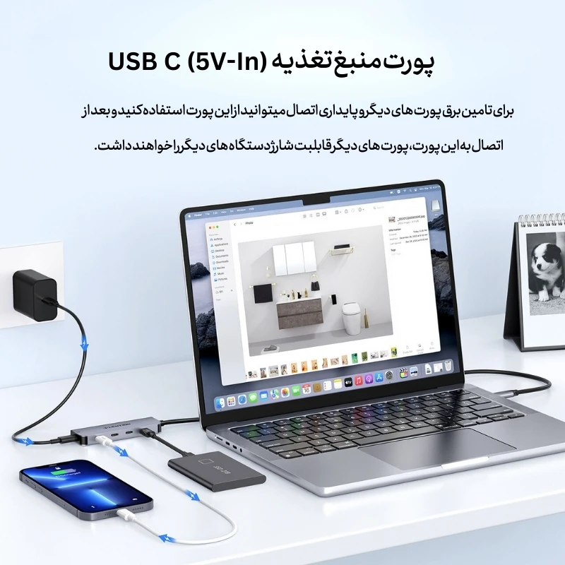 هاب 5 پورت تایپ سی لنشن مدل LENTION CB-CE31