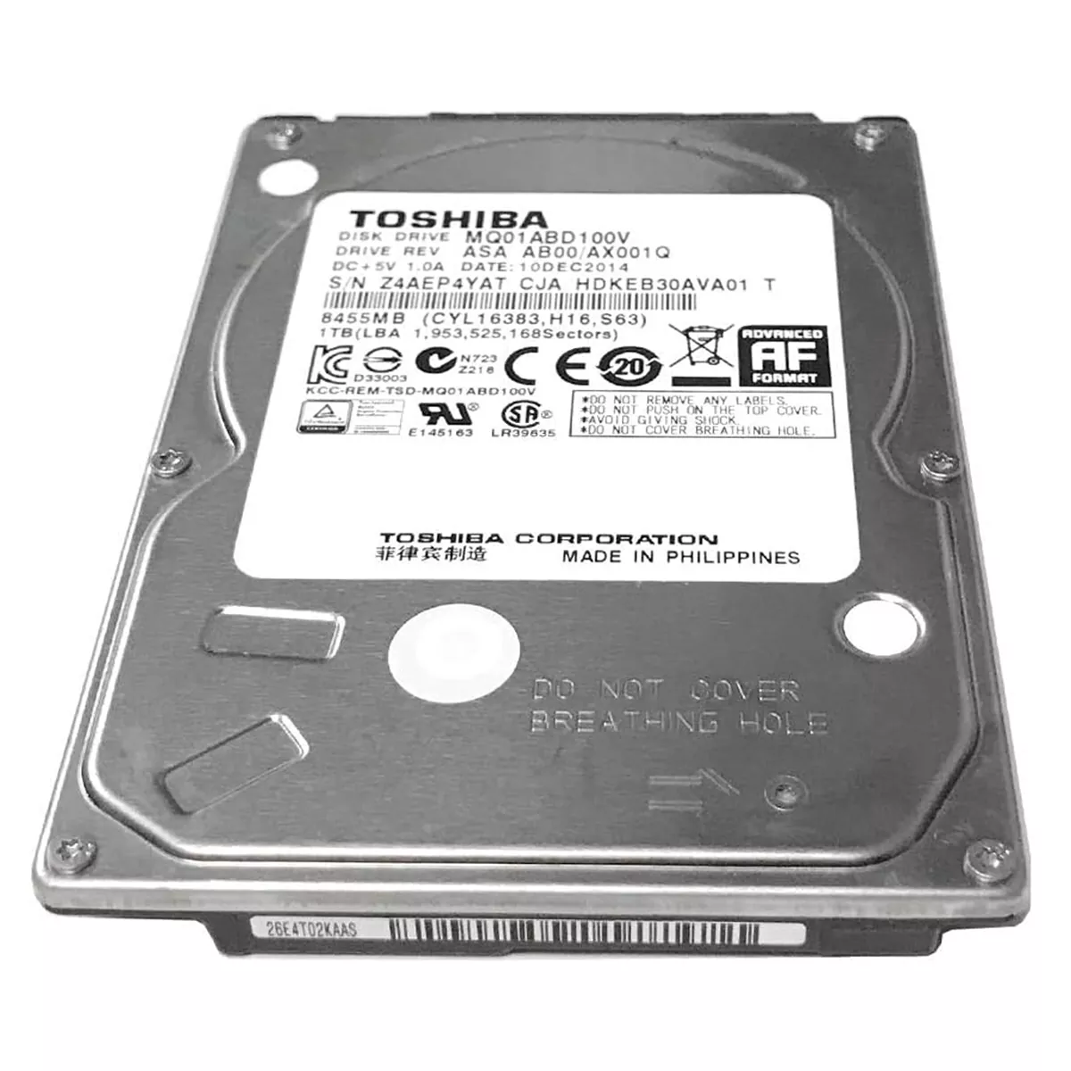 هارد اینترنال استوک اچ دی دی توشیبا مدل Toshiba MQ01ABD100V ظرفیت 1 ترابایت