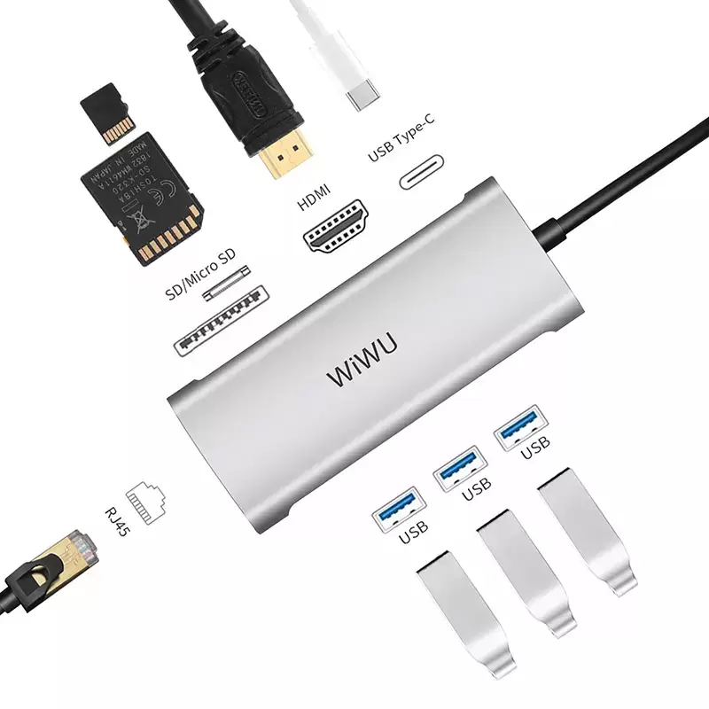 هاب تایپ سی 8 پورت ویوو مدل Wiwu Alpha A831HRT