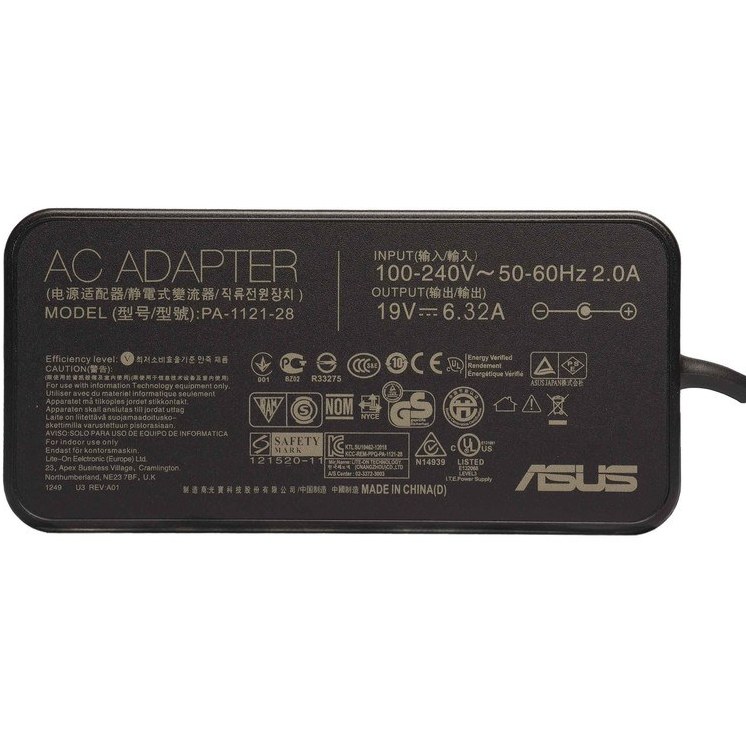 آداپتور لپ تاپ ایسوس مدل Asus 19.5V 9.23A Slim Gimo Plus