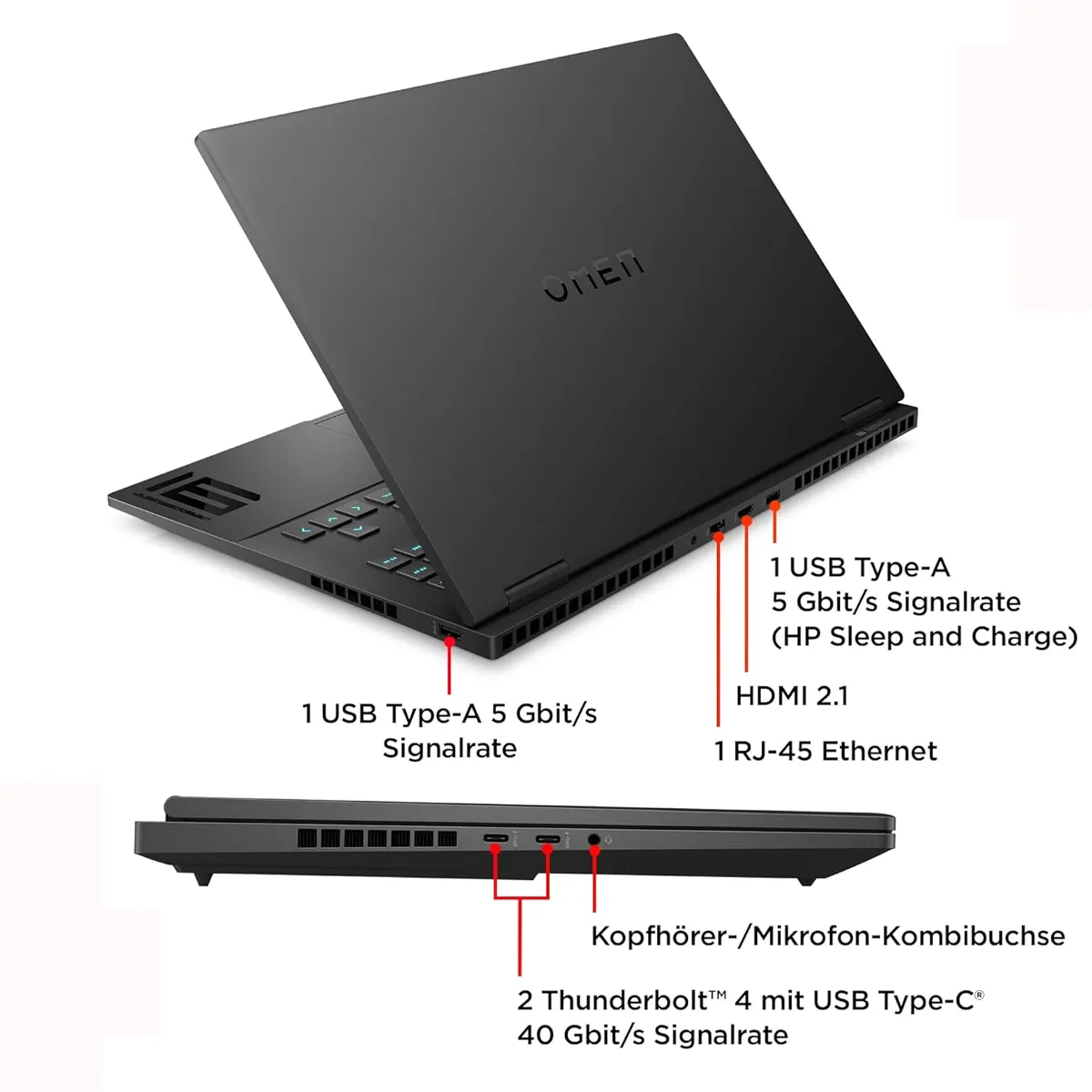 لپ تاپ استوک گرافیک دار 16 اینچی اچ پی مدل HP Omen 16 R7 7840HS 16GB 1TB SSD NVIDIA GeForce RTX 4070 8GB