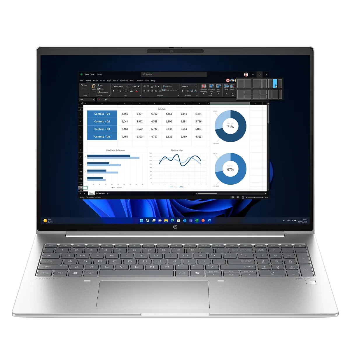 لپ تاپ استوک 16 اینچی HP ProBook 465 G11 Ryzen 5 7535U 16GB 512SSD