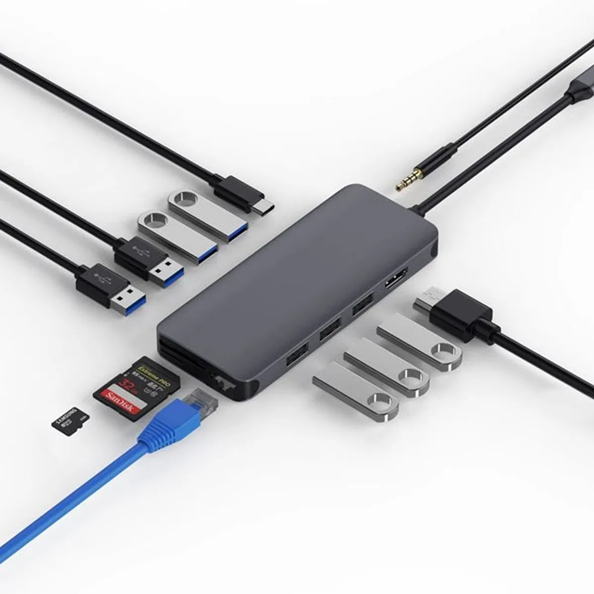 هاب تایپ سی 12 پورت ویوو مدل WiWU Alpha 12 in 1 Usb Type C Hub