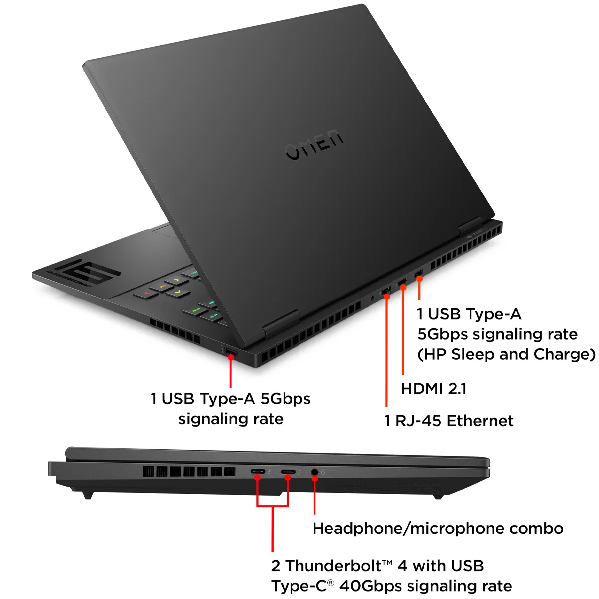 لپ تاپ استوک گرافیک دار 16 اینچی اچ پی مدل HP Omen 16 Core i7 13700H 16GB 1TB SSD 8GB 2K