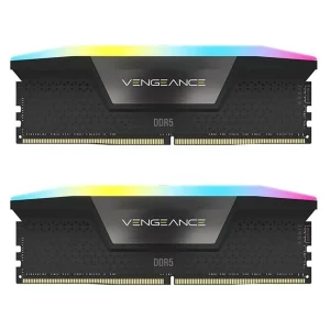 رم دسکتاپ استوک DDR5 دو کاناله 6400 مگاهرتز CL36 کورسیر مدل Vengance RGB Black ظرفیت 32 گیگابایت