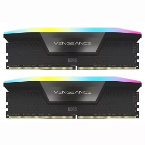 رم دسکتاپ استوک DDR5 دو کاناله 6400 مگاهرتز CL32 کورسیر مدل Vengance RGB Black ظرفیت 48 گیگابایت