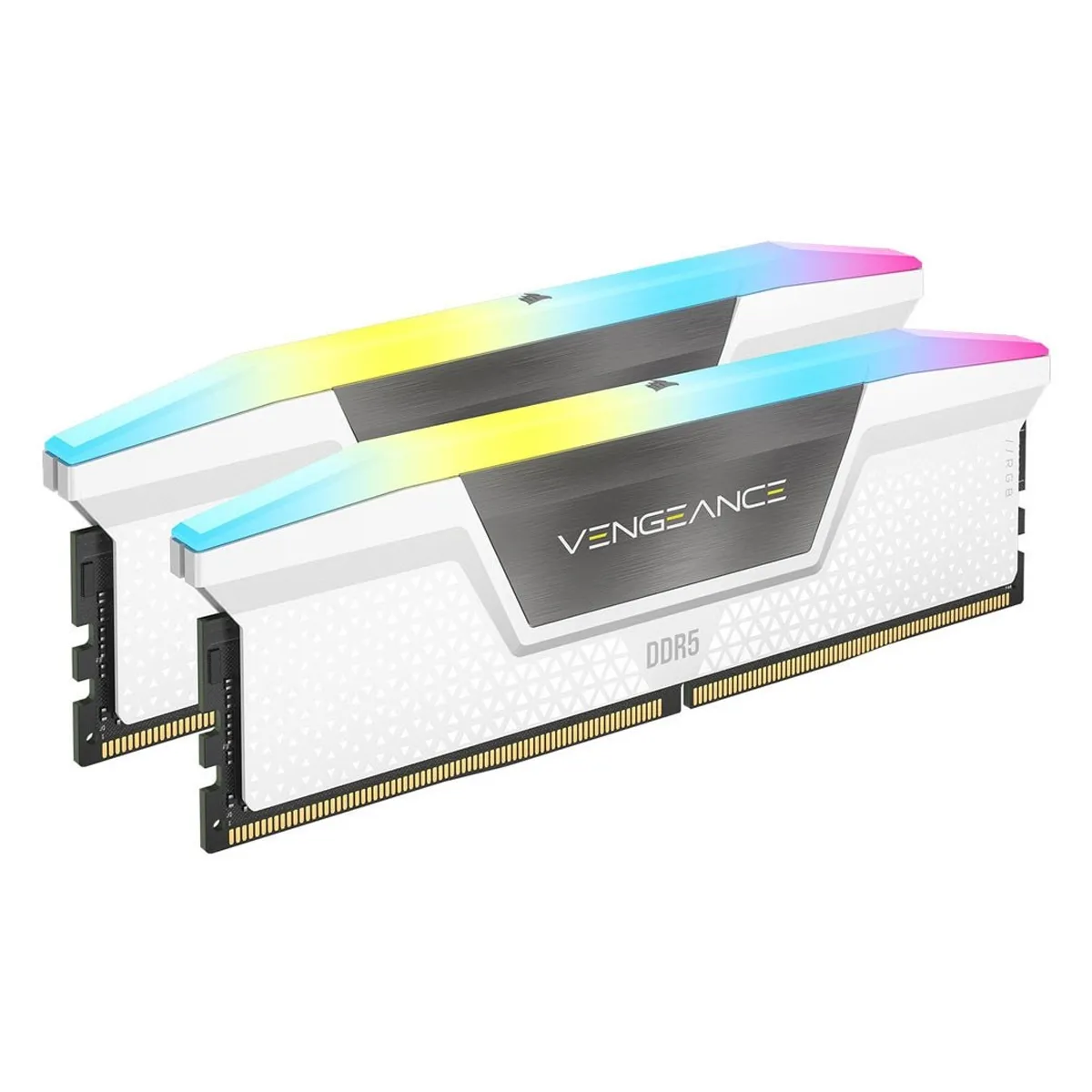 رم دسکتاپ استوک DDR5 دو کاناله 5200 مگاهرتز CL40 کورسیر مدل Vengance RGB White ظرفیت 32 گیگابایت