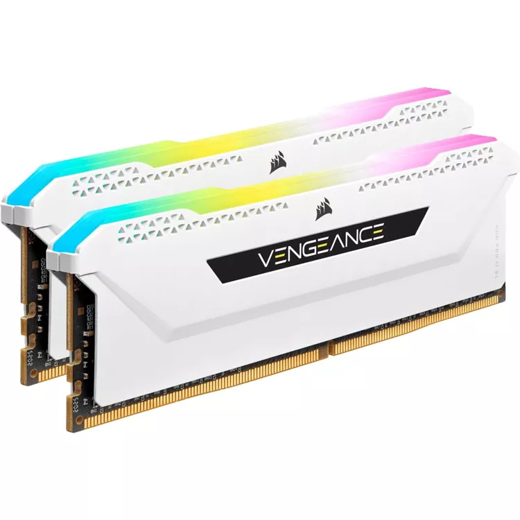 رم دسکتاپ استوک DDR5 دو کاناله 6000 مگاهرتز CL30 کورسیر مدل Vengance RGB White ظرفیت 64 گیگابایت