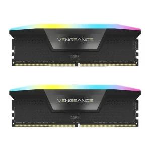 رم دسکتاپ استوک DDR5 دو کاناله 6000 مگاهرتز CL36 کورسیر مدل VENGANCE RGB BLACK ظرفیت 64 گیگابایت