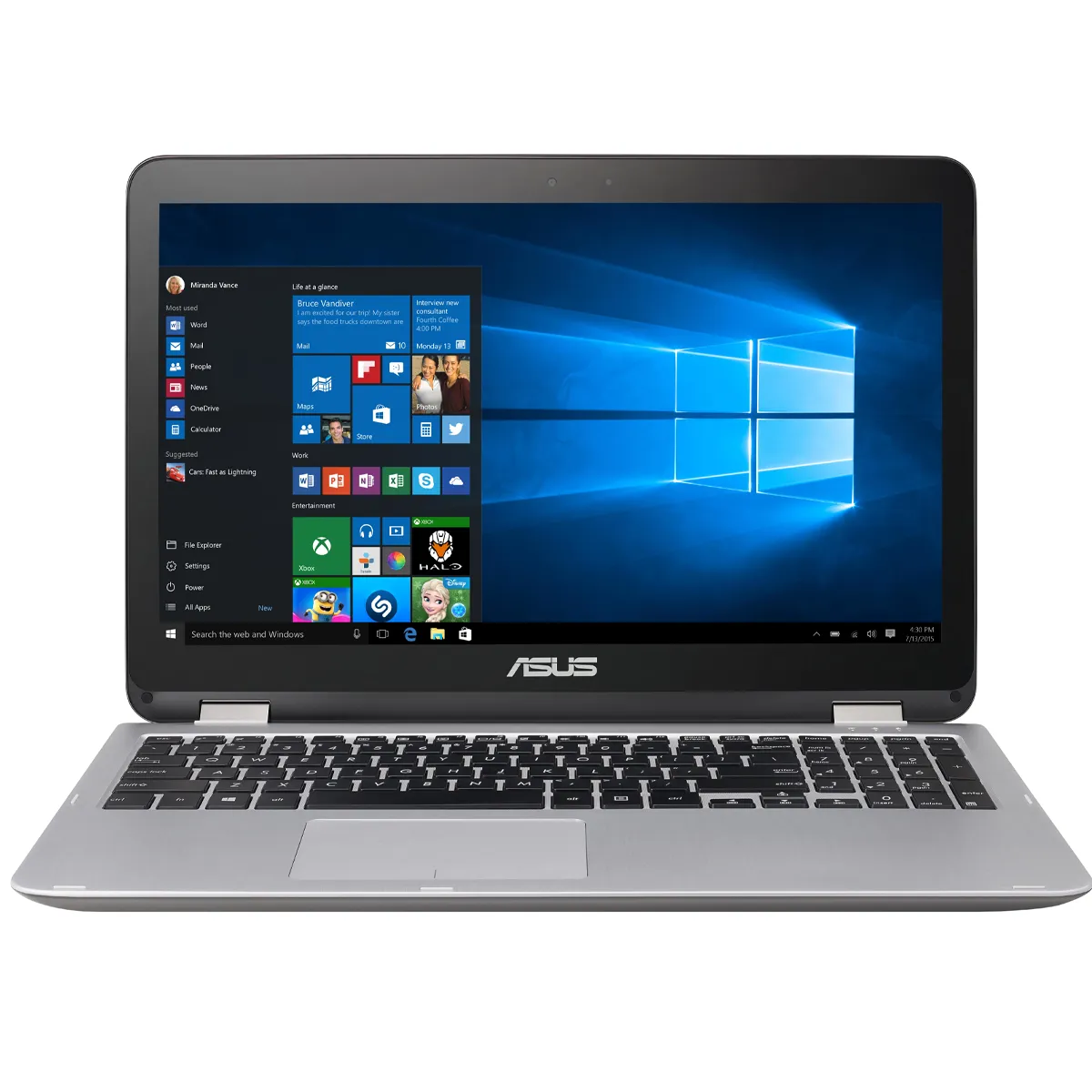 لپ تاپ استوک تبلت شو 15.6 اینچی ایسوس مدل Asus Vivobook Flip 15 TP501 Core i3 6100U 8GB 256SSD