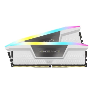 رم دسکتاپ استوک DDR5 دو کاناله 6000 مگاهرتز CL36 کورسیر مدل Vengance RGB White ظرفیت 32 گیگابایت