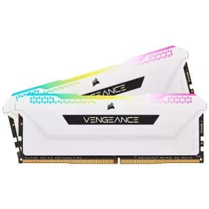 رم دسکتاپ استوک DDR5 دو کاناله 6000 مگاهرتز CL30 کورسیر مدل Vengance RGB White ظرفیت 64 گیگابایت