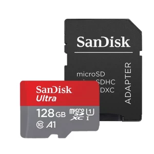 کارت حافظه استوک microSDXC سن دیسک مدل Ultra A1 کلاس 10 استاندارد UHS-I سرعت 100MBps ظرفیت 128 گیگابایت به همراه آداپتور SD