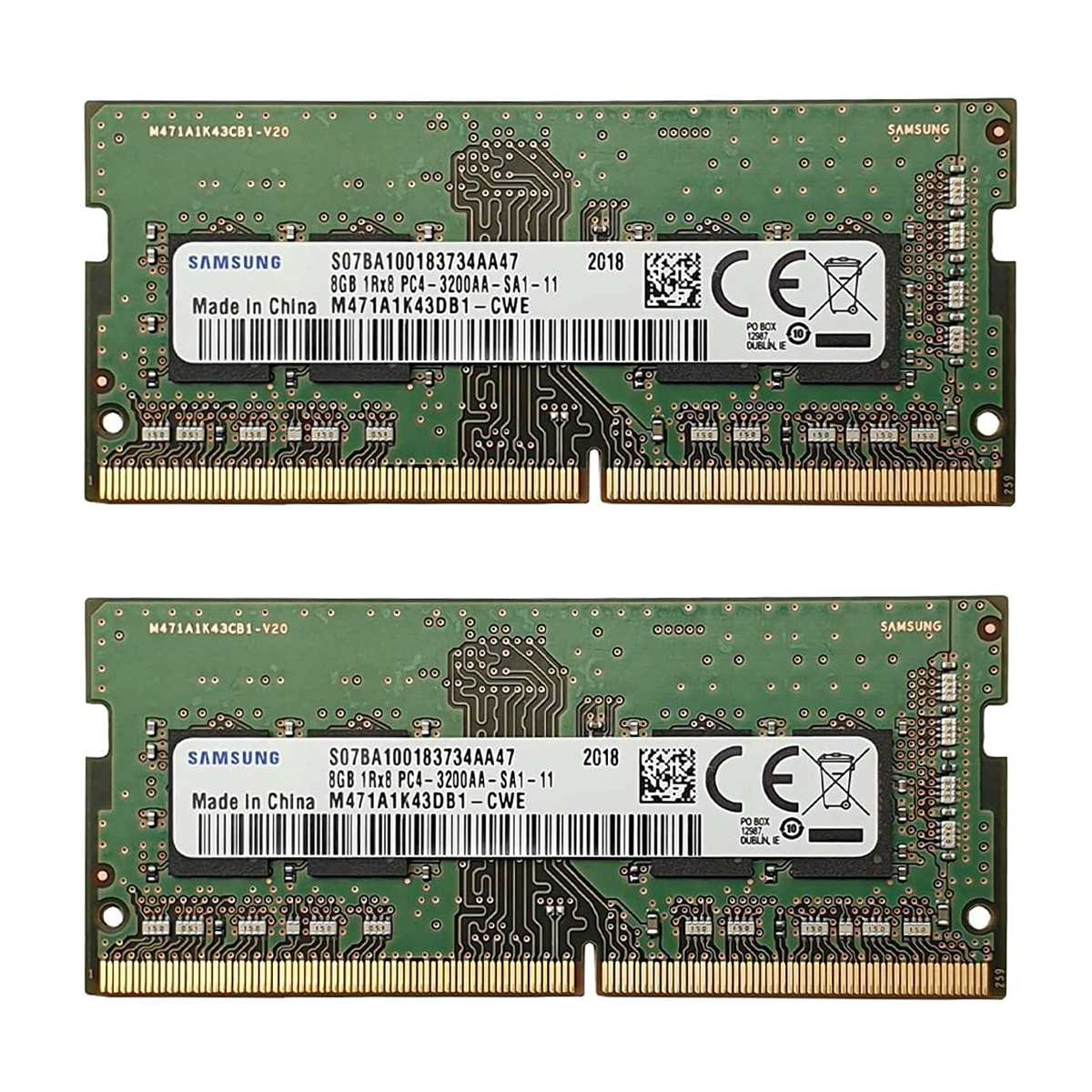 رم لپ تاپ استوک DDR4 دو کاناله 3200 مگاهرتز سامسونگ مدل Samsung M471A1K43DB1-CWE ظرفیت 8 گیگابایت
