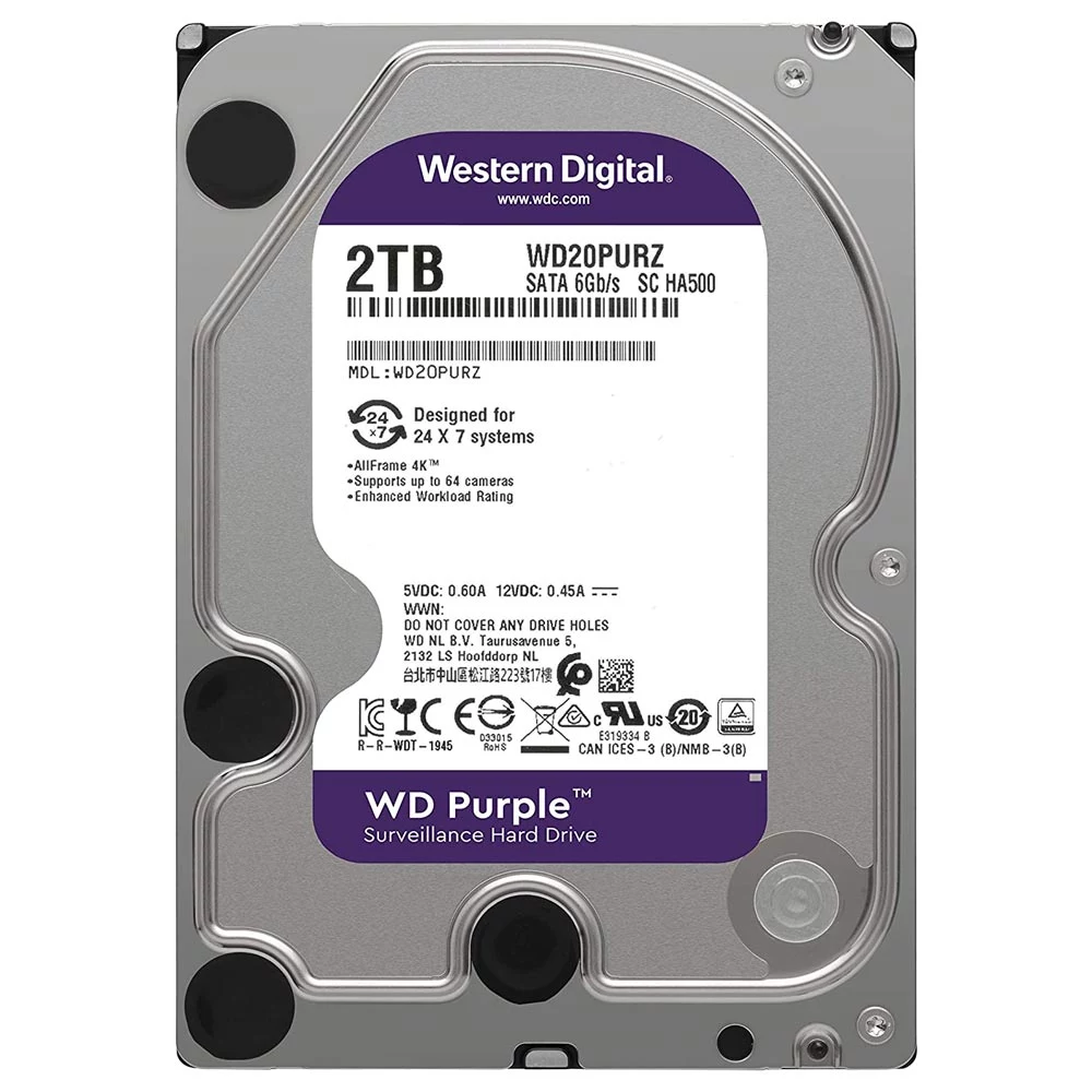 هارد اینترال استوک وسترن دیجیتال مدل Western Digital Purple 2TB