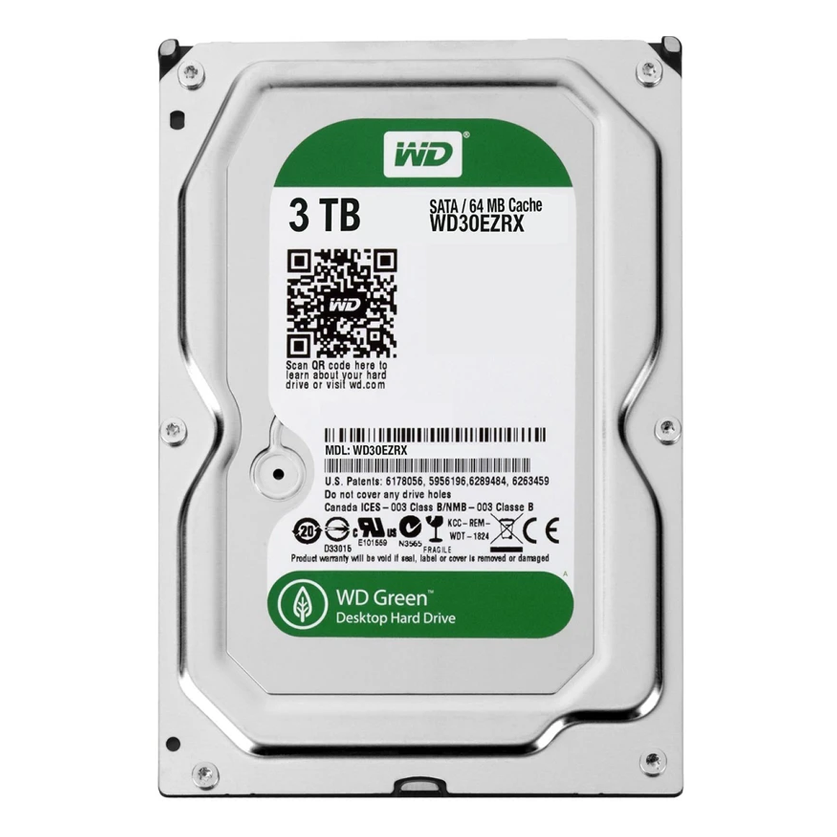 هارد دسکتاپ اینترنال استوک وسترن دیجیتال مدل Western Digital Green 3TB