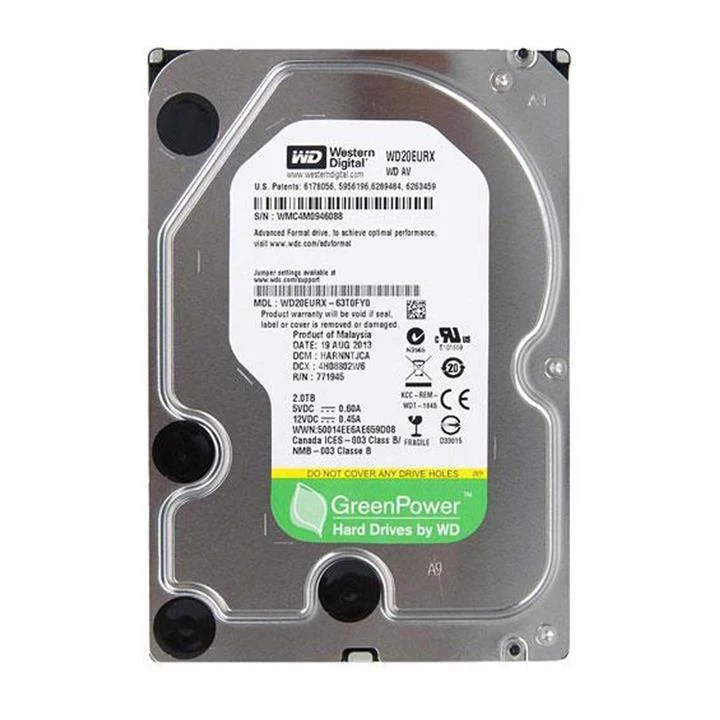 هارد دسکتاپ اینترنال استوک وسترن دیجیتال مدل Western Digital Green 2TB