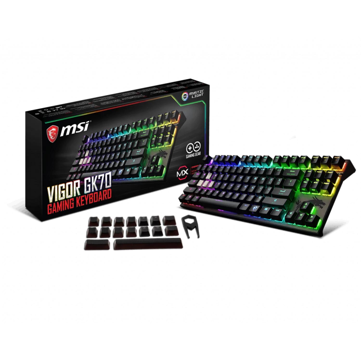 کیبورد استوک گیمینگ ام اس آی مدل MSI Vigor GK70 SILVER