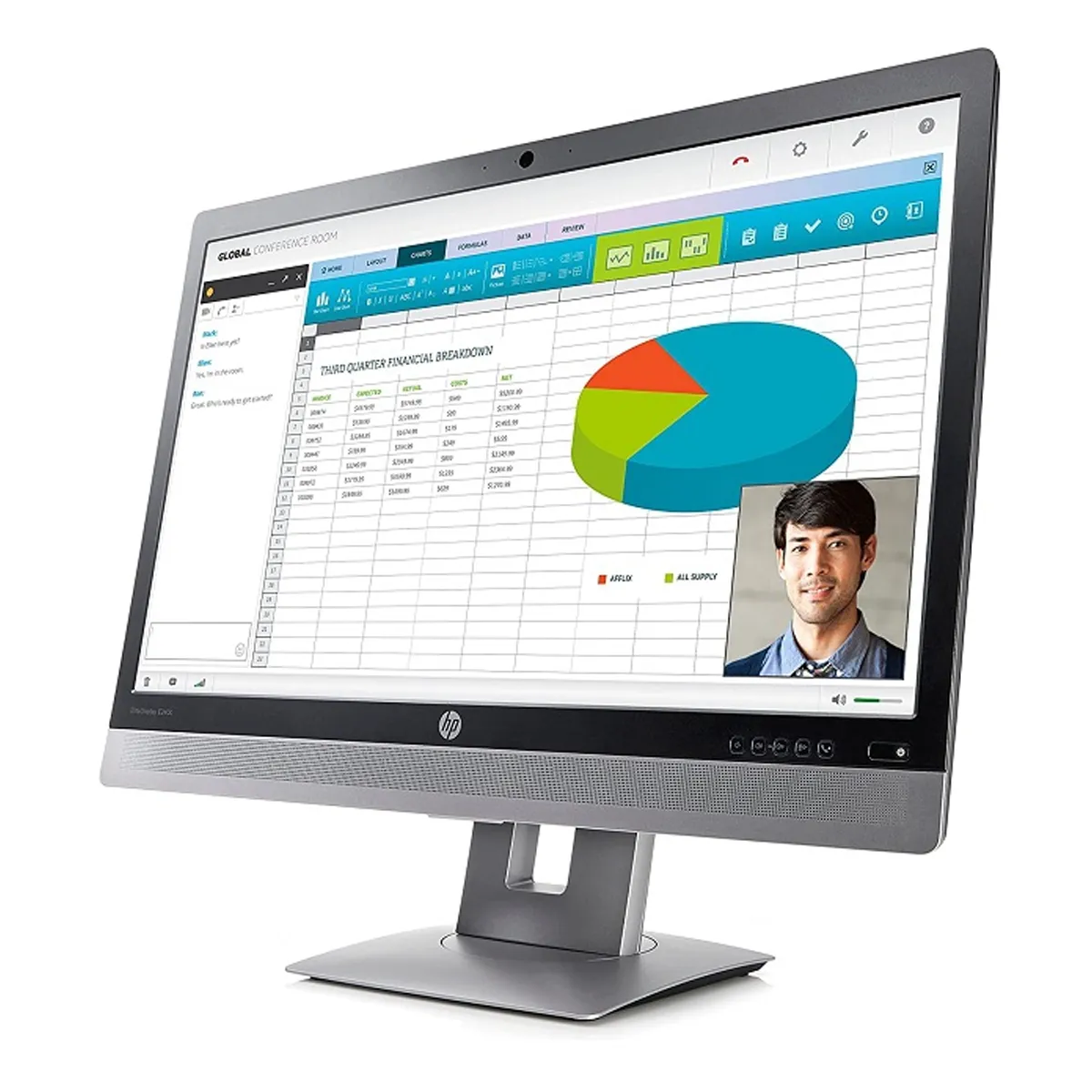 مانیتور استوک وبکم دار و اسپیکردار 24 اینچی اچ پی مدل HP EliteDisplay E240c