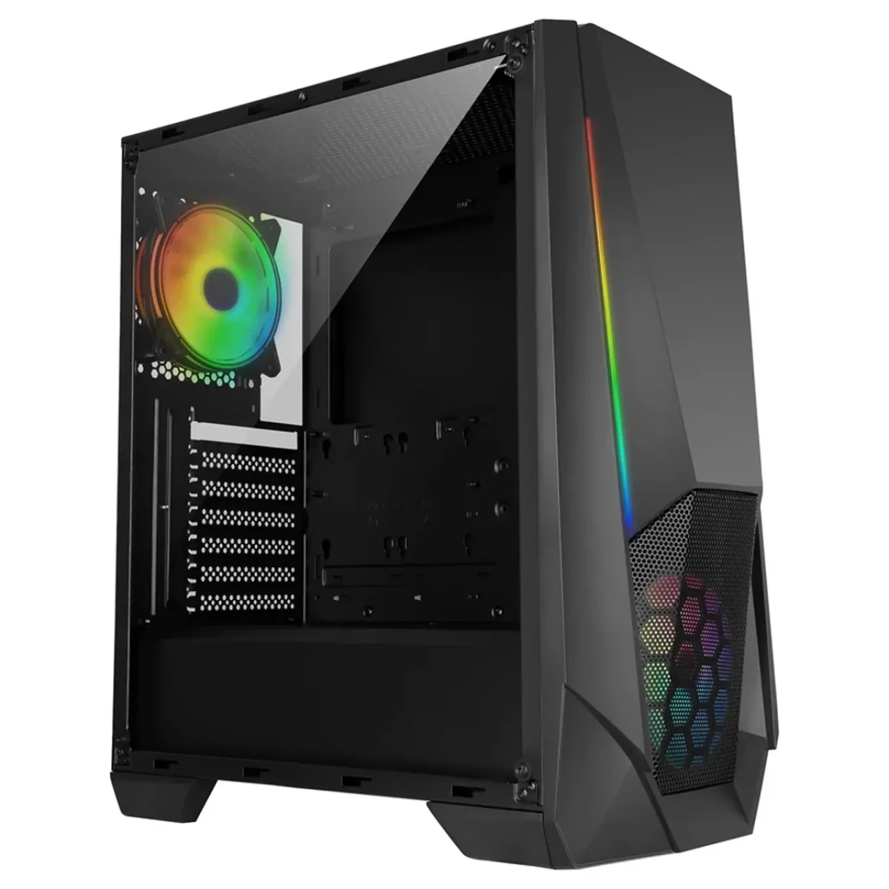 کیس کاستوم شده استوک گیمینگ با مادربرد H310 مشخصات Core i3 9100F 8GB 256SSD RX 570 4GB