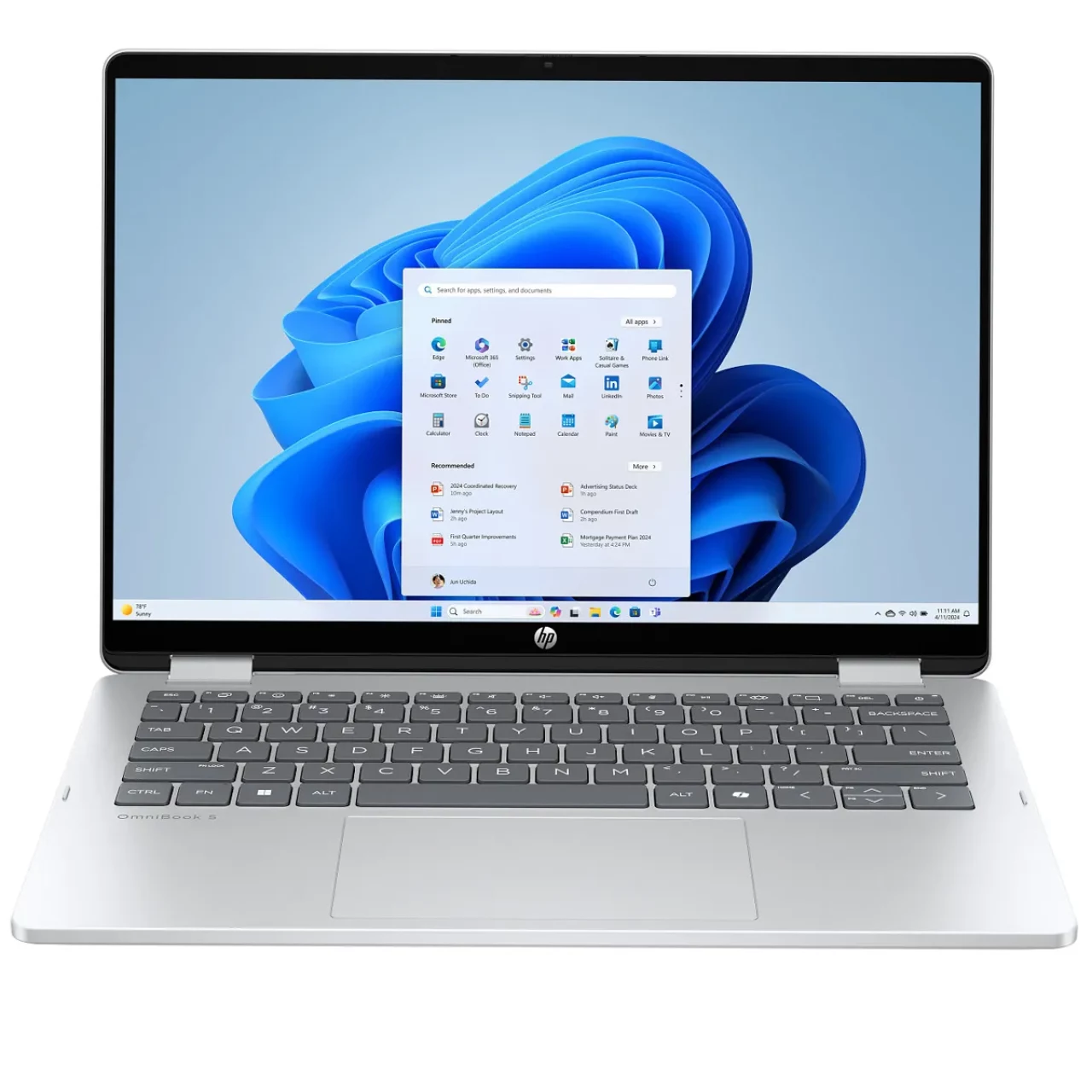 لپ تاپ استوک تبلت شو 14 اینچی اچ‌ پی مدل HP OmniBook 5 Flip 2in1 Core 5 120U 8GB 512SSD