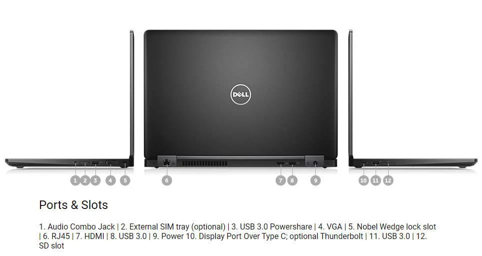 لپ تاپ استوک گرافیک دار 15.6 اینچی دل مدل Dell Latitude 5580 Core i5 8400H 8GB 256SSD M130 2GB